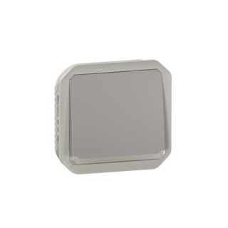 Poussoir NO lumineux Plexo composable gris