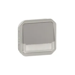 Poussoir No-Nf Lumineux Porte-Étiquette Plexo Composable Gris