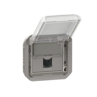 Prise RJ45 catégorie 6A STP Plexo composable gris