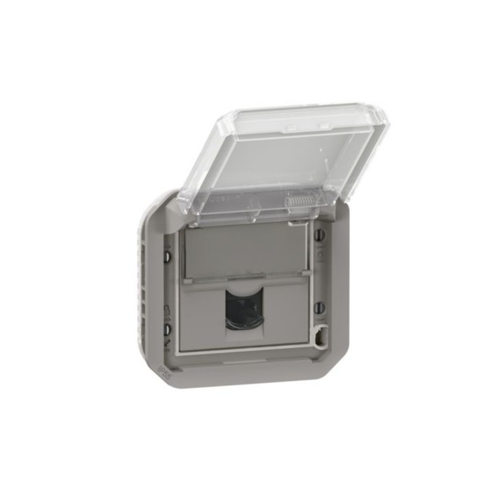 Prise RJ45 catégorie 6A STP Plexo composable gris
