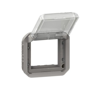 Adaptateur Plexo à volet transparent pour Mosaic-composable gris