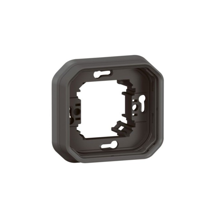 Support Plaque Encastré 1 Poste Plexo Anthracite