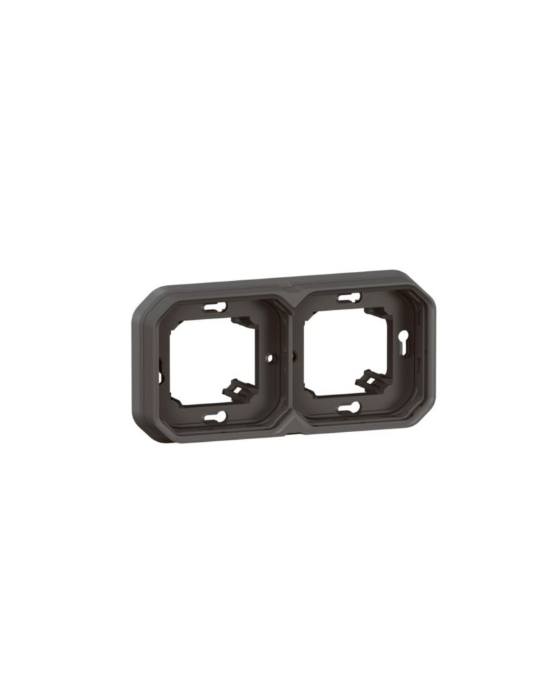 Support Plaque Encastré 2 Postes Montage Horizontal/Vertical Plexo Anthracite