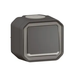 Poussoir No Lumineux Plexo Complet Saillie Anthracite