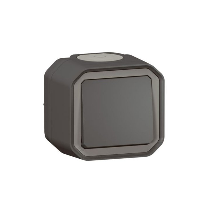 Poussoir NO Plexo complet saillie anthracite