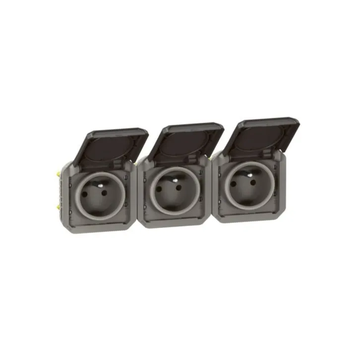 Prise De Courant 3X2P+T Horizontale Plexo Composable Anthracite
