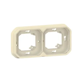 Support Plaque Encastré 2 Postes Montage Horizontal/Vertical Plexo Sable