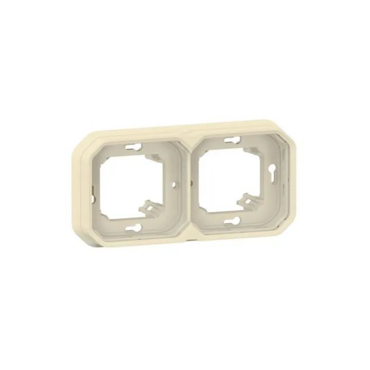 Support Plaque Encastré 2 Postes Montage Horizontal/Vertical Plexo Sable