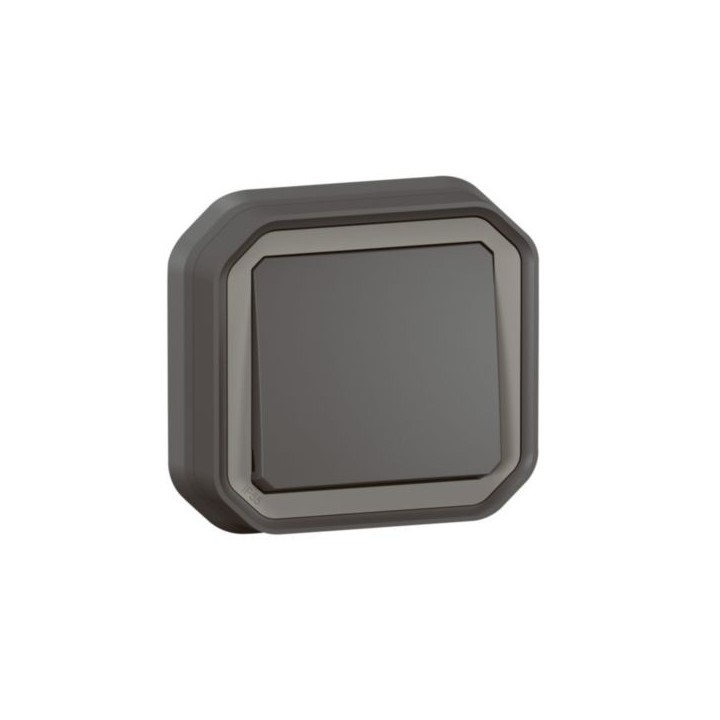 Interrupt ou va-et-vient 10AX 250V Plexo complet encastré anthra