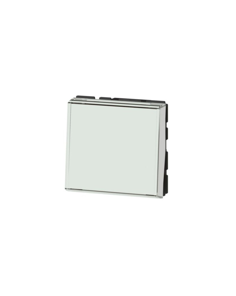 Poussoir/Inv Porte-Étiq Mosaic Easy-Led 6A 250V~ 2 Mod Blanc Antimic