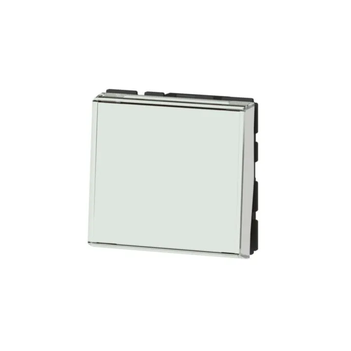 Poussoir/Inv Porte-Étiq Mosaic Easy-Led 6A 250V~ 2 Mod Blanc Antimic