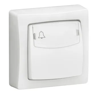 Poussoir Porte-Étiquette Appareillage Saillie Complet Blanc