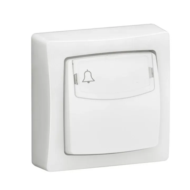 Poussoir Porte-Étiquette Appareillage Saillie Complet Blanc