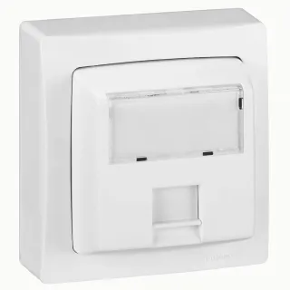 Prise Rj45 Catégorie 6 Ftp Appareillage Saillie Complet - Blanc