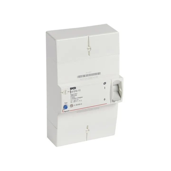Disjoncteur Branchement Enedis Tétrapolaire Différentiel 500Ma Instantané - 60A
