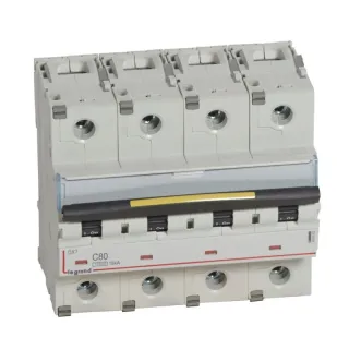 Disjoncteur Dx³10000 16Ka Arrivée Haut/Départ Bas Vis 4P 80A Courbe C 6 Modules