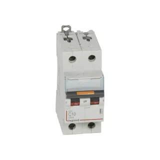 Disjoncteur Dx³ 25Ka Arrivée Haute/Départ Bas Vis 2P 10A -Courbe C - 2 Mod