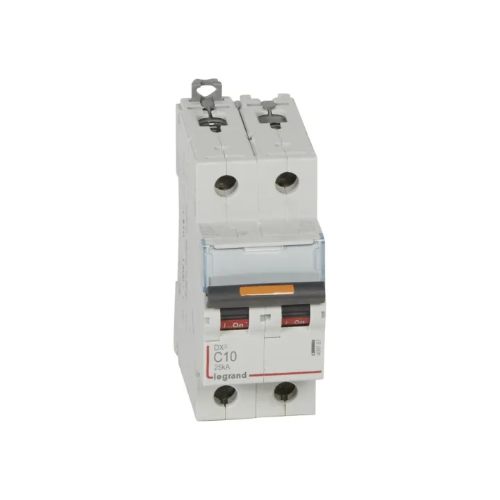 Disjoncteur Dx³ 25Ka Arrivée Haute/Départ Bas Vis 2P 10A -Courbe C - 2 Mod