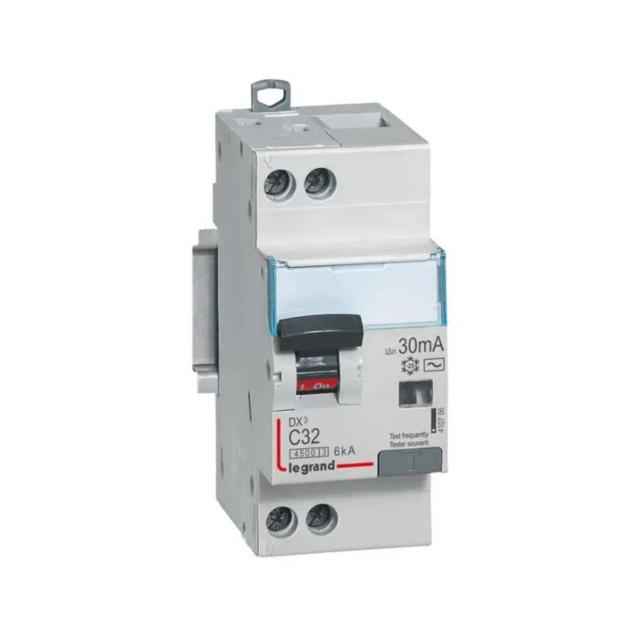 Disjoncteur Diff Dx³ 4500 -Vis/Vis- U+N 230V~ 32A- Typef-30Ma -Courbe C - 2M
