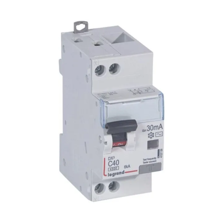 Disjoncteur Diff Dx³ 4500 - Vis/Vis -U+N 230V~ 40A - Typeac -30Ma -Courbe C - 2M