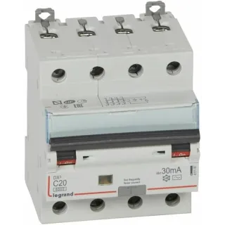 Disjoncteur Diff Monobloc Dx³6000 Arrivée Haut/Départ Bas Vis 4P 20A Typeac 30Ma