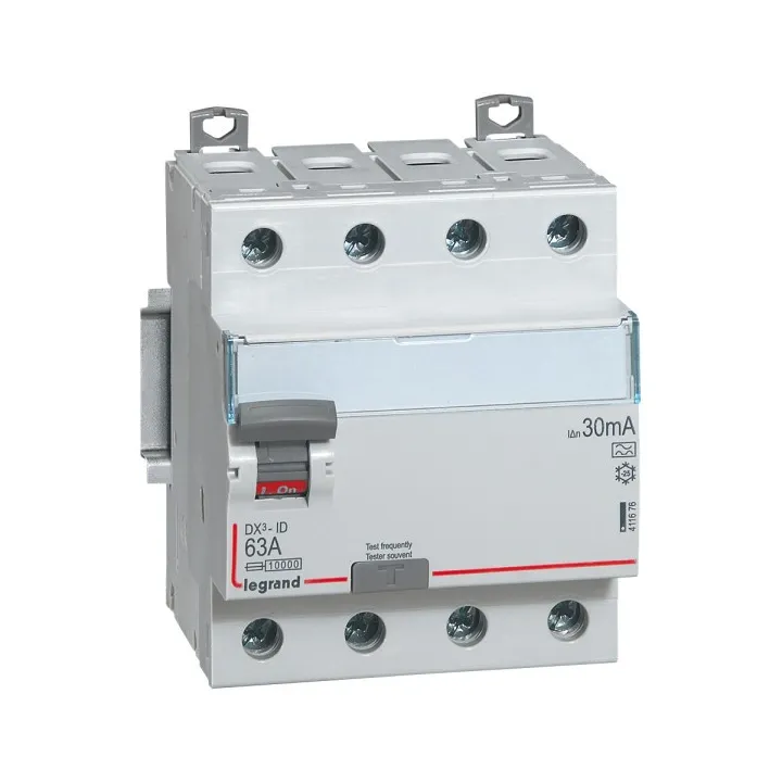 Interrupteur Différentiel Dx³-Id Haut Vis/Haut Auto 4P 400V~ 63A Ac 30Ma - 5 Mod