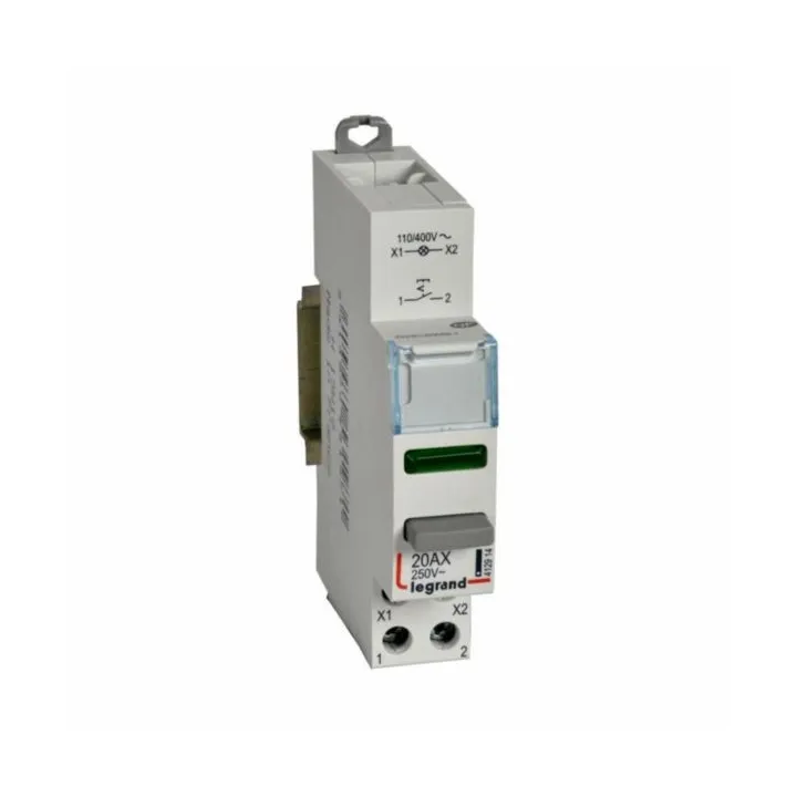 Poussoir Modulaire - Double Fonction Voyant 1 No + Led Vert 110/400V~~ -1 Module