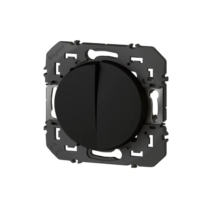 Poussoir Double Dooxie 6A 250V~ - Finition Noir