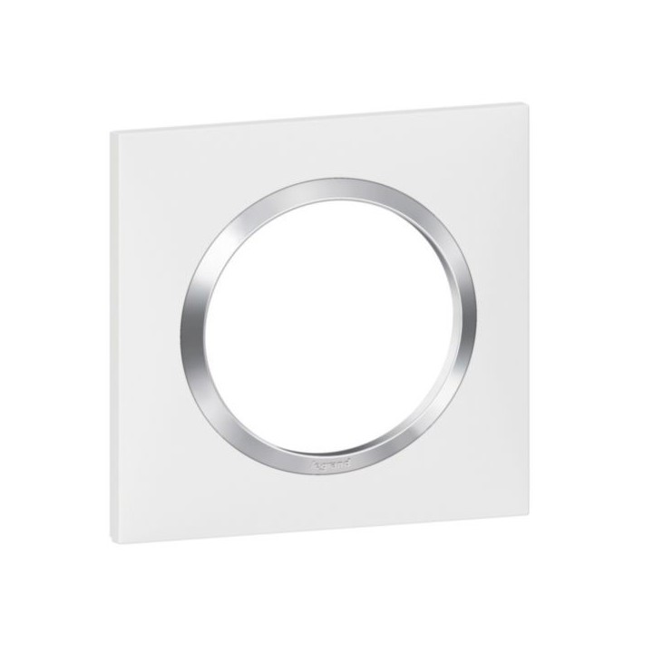 PLAQUE 1P BLANC CHROME