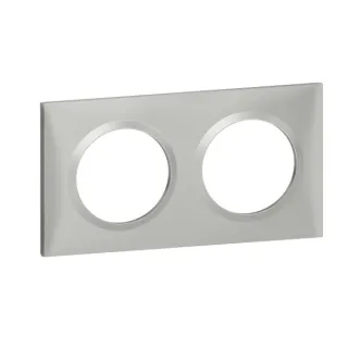 Plaque Carrée Dooxie 2 Postes Finition Effet Aluminium