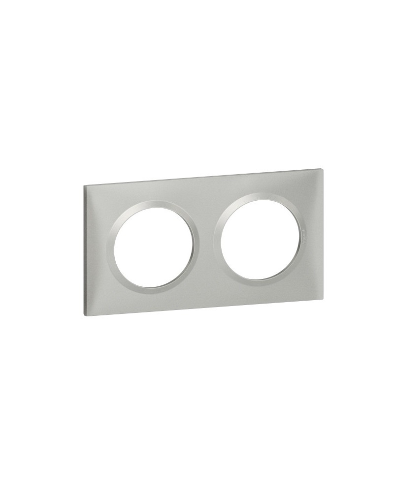 Plaque Carrée Dooxie 2 Postes Finition Effet Aluminium