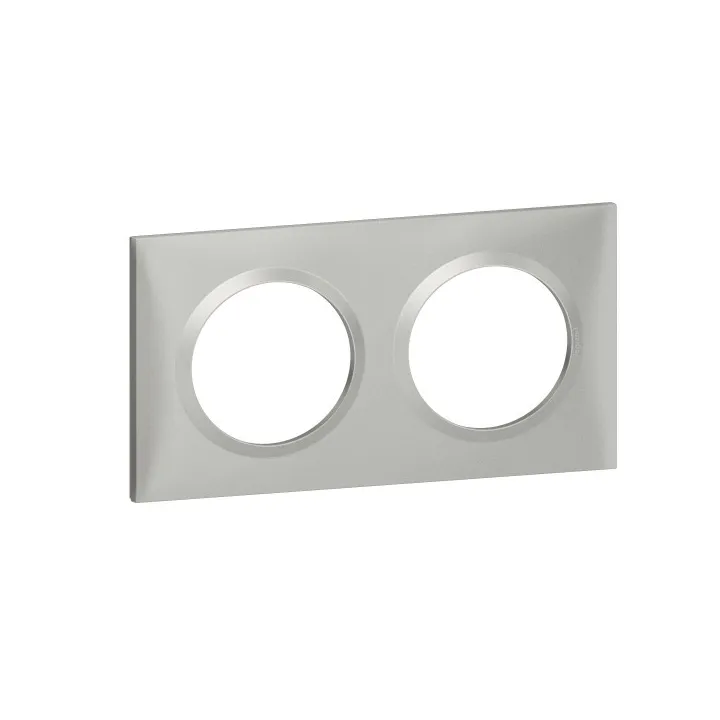 Plaque Carrée Dooxie 2 Postes Finition Effet Aluminium