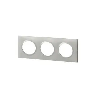 Plaque Carrée Dooxie 3 Postes Finition Effet Aluminium