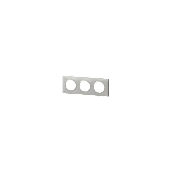 Plaque Carrée Dooxie 3 Postes Finition Effet Aluminium