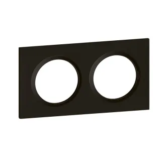Plaque Carrée Dooxie 2 Postes Finition Noir Velours