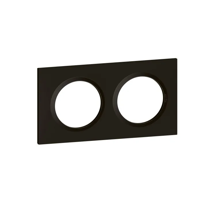 Plaque Carrée Dooxie 2 Postes Finition Noir Velours