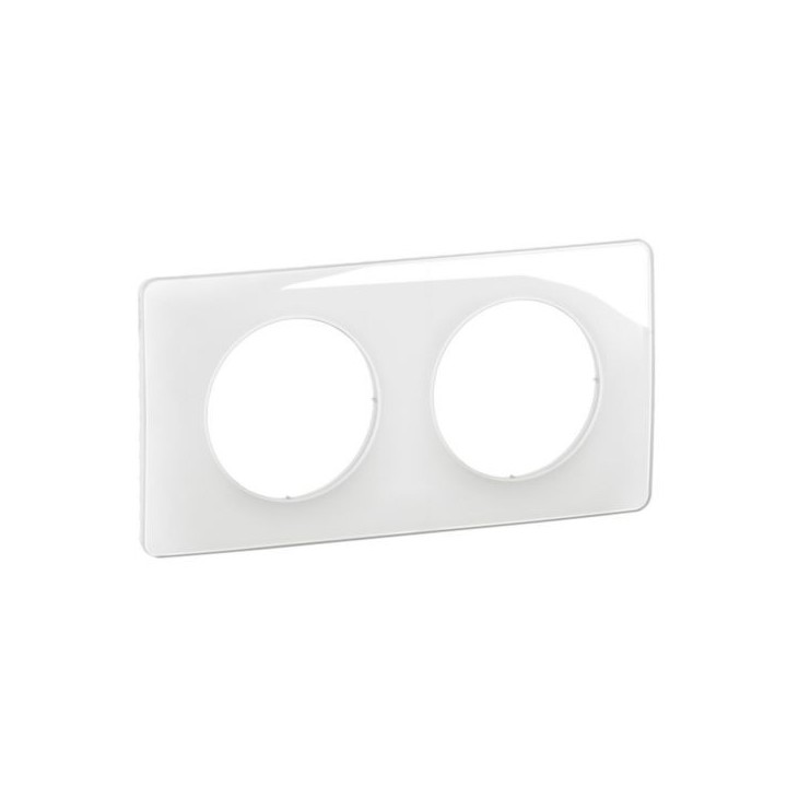 PLAQUE 2 POSTES BLANC EMAILLE