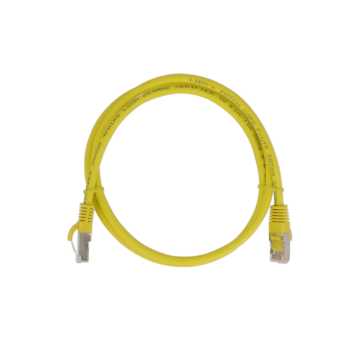 Cordon Cat6A F/UTP Jaune 1m (500Mhz) LSZH Snagless