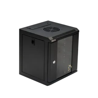 Coffret 19" Porte Vitrée 12U 600X450 Noir Monté