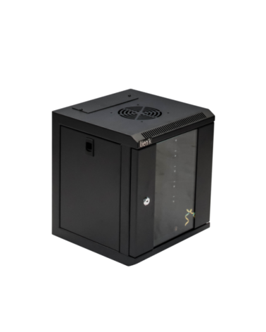 Coffret 19" Porte Vitrée 12U 600X450 Noir Monté