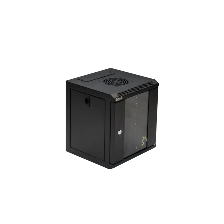Coffret 19" Porte Vitrée 12U 600X450 Noir Monté