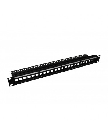 Panneau 19" 1U Nu 16 Ports+Support De Câbles-Format Keystone