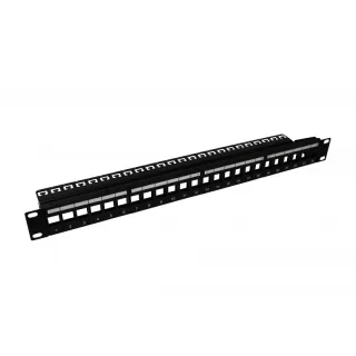 Panneau 19" 1U Nu 16 Ports+Support De Câbles-Format Keystone