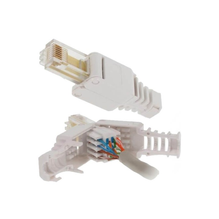 Plug RJ45 Cat6A FTP sans outil AWG27/22 5/9mm*