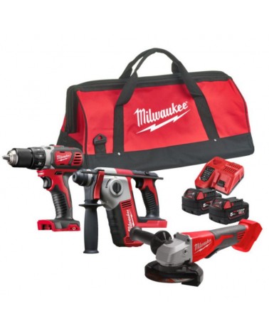 M18 Pack 3 Produits 18V Fuel Composé De : M18Bdd + M18Bh + M18 Blsag125Xpd + M18B5 + M12-18C + Sac Milwauke