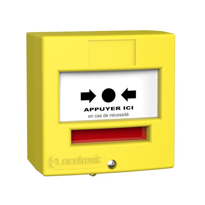 DM 1 contact JAUNE "APPUYER ICI" + CAPOT*