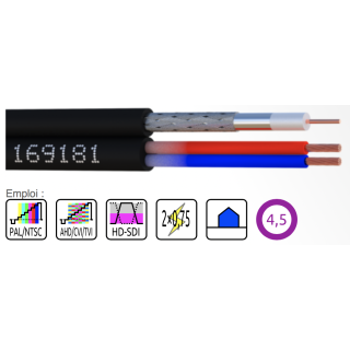 CABLE VIDEO HD-SDI  + 2x0.75    le dévidoir de 200m 169181-R2