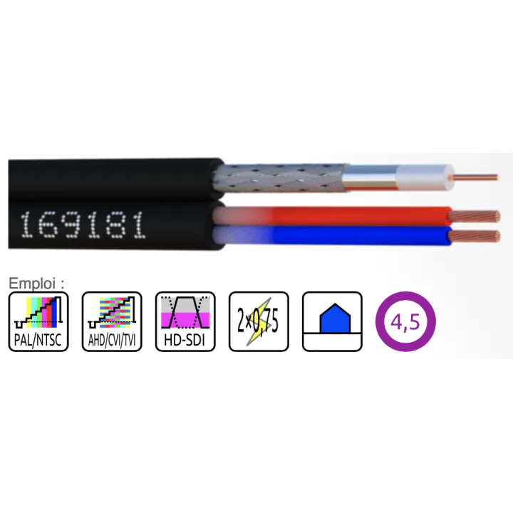 Câble Video Hd-Sdi + 2X075 Le Dévidoir De 200M 169181-R2