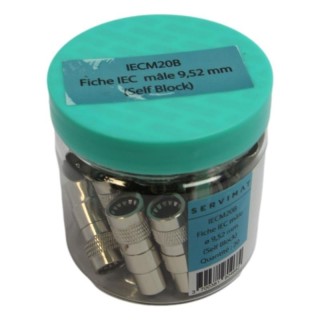 BOITE DE 20 FICHES IEC MALE - SELF BLOCK