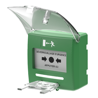DECLENCHEUR MANUEL VERT 2 CONTACT+DETECTION D'OUVERT DU CAPOT(*)